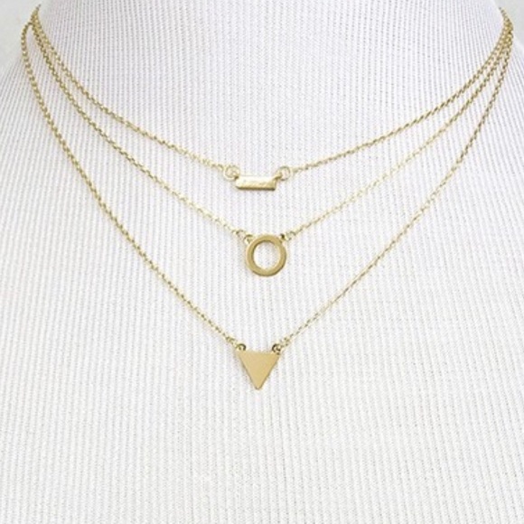 ❗️BOGO FREE Gold Multi Layer Geo Shape Necklace - Picture 2 of 3